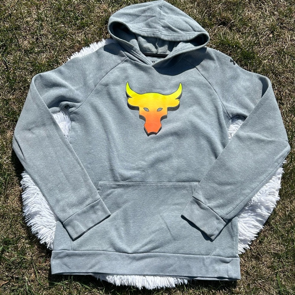Under Armour Project Rock Loose Fit Pullover Hooded Sweatshirt Size Youth XL
